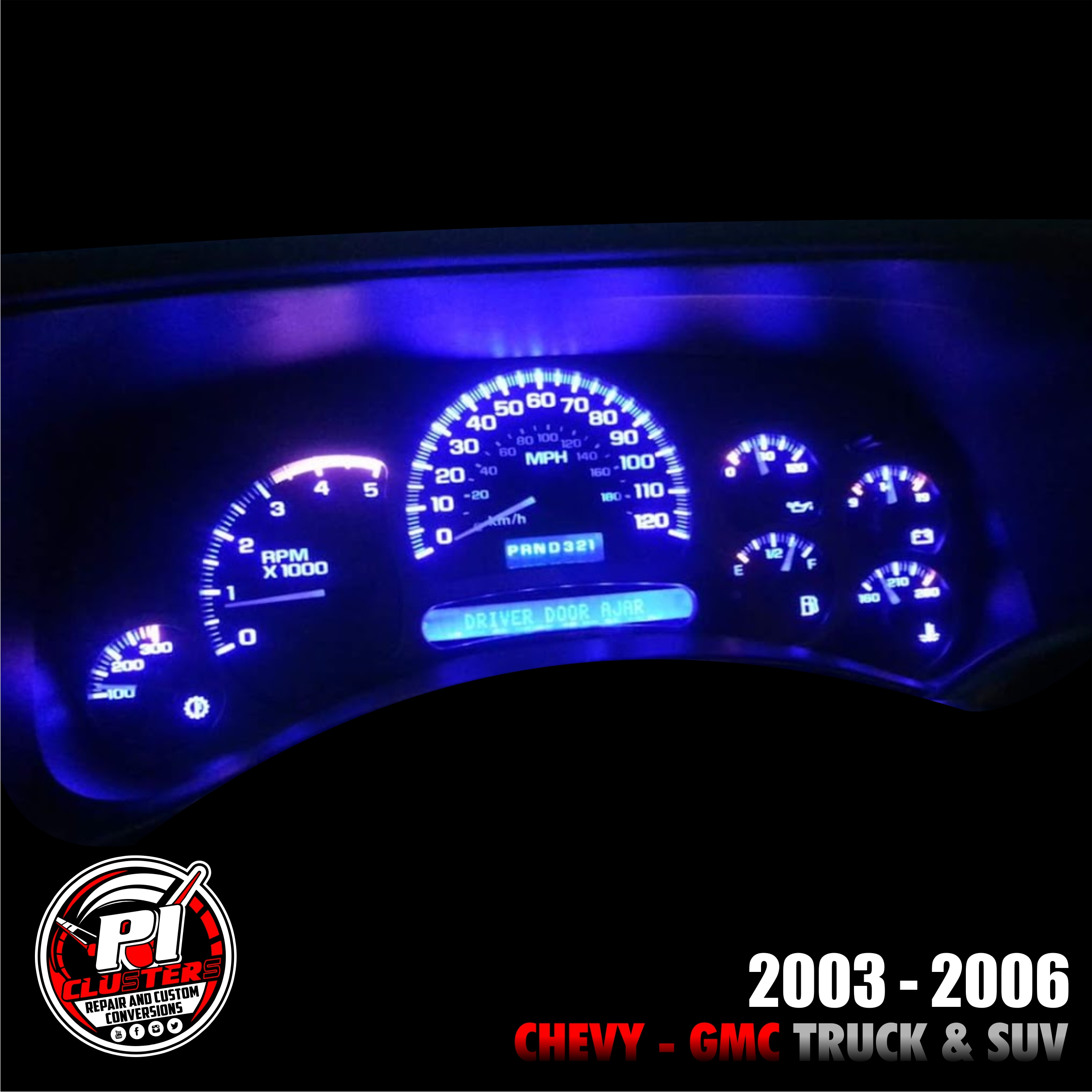 NEW 2007-2013 GM truck and SUV  CHROME-RING replacement instrument-cluster LENS.